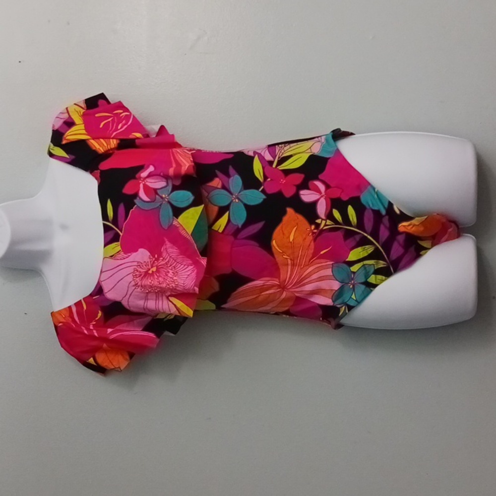 Trina Turk size 10 women's one-piece swimsuit in multi floral design pin…